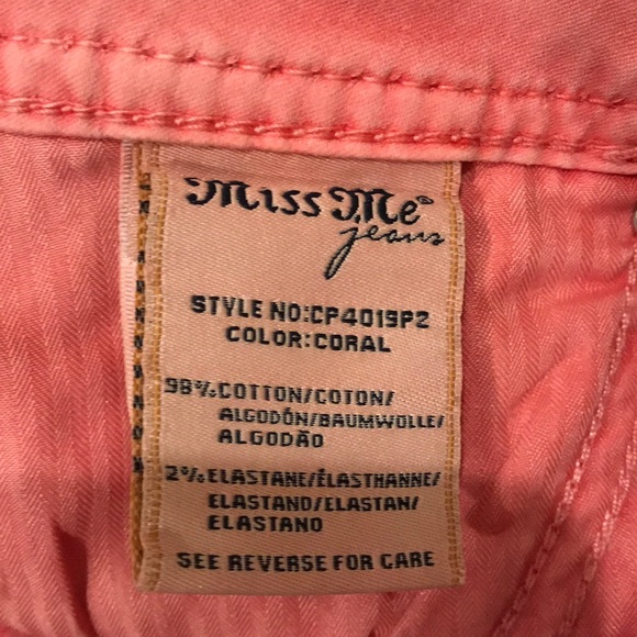 Miss me jeans in pink coral Capri size 30 - Picture 8 of 8